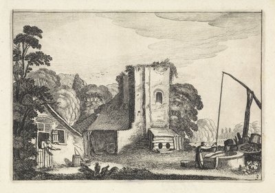 Figure vicino a una locanda di sera da Jan van de Velde (II)