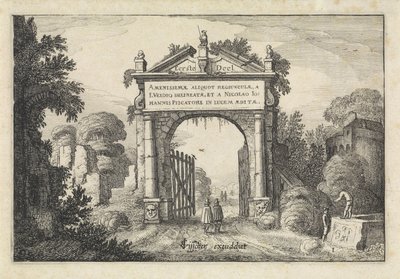 Figure presso un cancello in un paesaggio da Jan van de Velde (II)