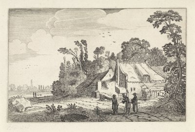 Figure su una strada di campagna vicino a una fattoria da Jan van de Velde (II)