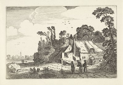 Figure su una strada di campagna presso una fattoria da Jan van de Velde (II)