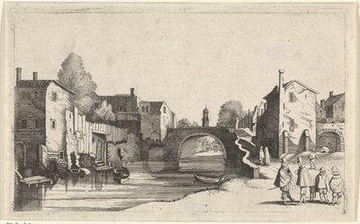 Veduta di un canale in una città da Jan van de Velde (II)