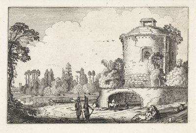 Paesaggio con una torre rotonda da Jan van de Velde (II)