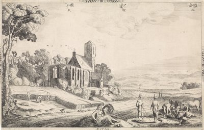 Paesaggio con raccolto di grano da Jan van de Velde (II)