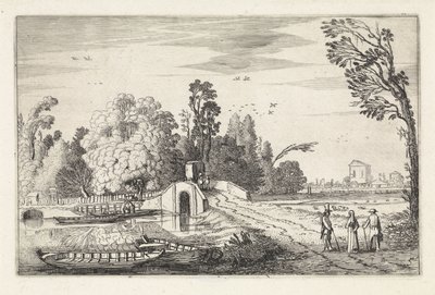 Paesaggio fluviale con un ponte di pietra da Jan van de Velde (II)