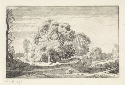 Cavaliere in un paesaggio all