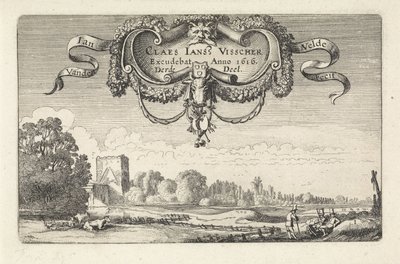 Figure riposanti in un paesaggio con mucche e una torre da Jan van de Velde (II)