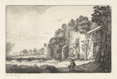 Donna con bambino vicino a una rovina di una casa da Jan van de Velde (II)