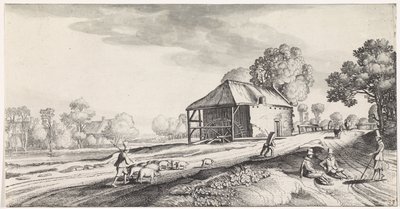 Bivio presso un mulino ad acqua (Playsante lantschappen ende vermakelycke gesichten) da Jan van de Velde (II)
