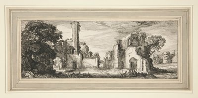 Paesaggio con un castello in rovina da Jan van de Velde II