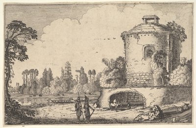 Paesaggio con una torre rotonda, ca. 1616 da Jan van de Velde II