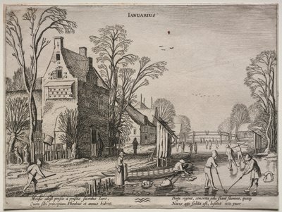 I dodici mesi: Gennaio da Jan van de Velde II