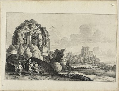 Viaggiatori davanti al Tempio di Minerva Medica a Roma da Jan van de Velde II