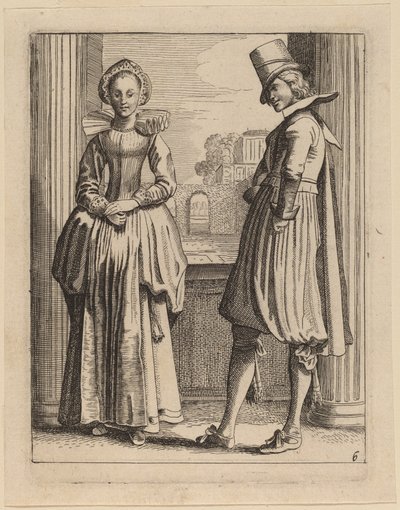 Due figure in costume da Jan van de Velde II