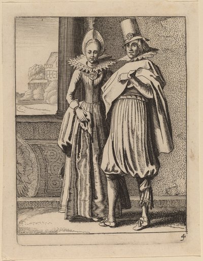 Due figure in costume da Jan van de Velde II