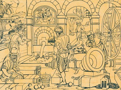 Fonderia di cannoni da Jan van der (1523 1605) Straet