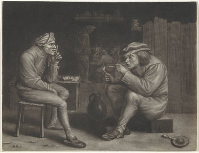 Scena di taverna con uomo che accende una pipa da Jan van der Bruggen