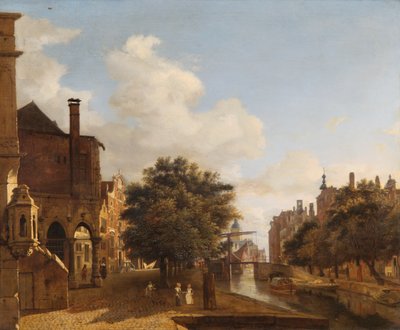 Fantasia architettonica, con il vecchio municipio, Amsterdam c.1667-72 da Jan van der Heyden
