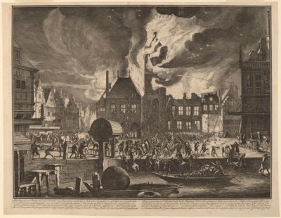 Incendio del vecchio municipio di Amsterdam da Jan van der Heyden