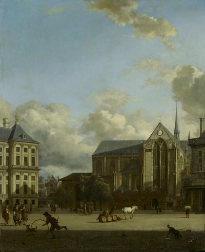 Piazza Dam con Nieuwe Kerk da Jan van der Heyden