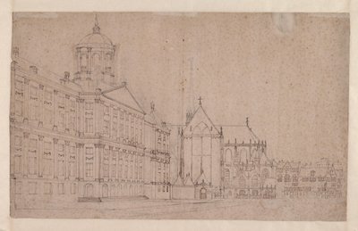 Piazza Dam con il Nuovo Municipio da Jan van der Heyden