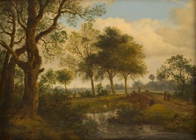 Paesaggio con bagnanti da Jan van der Heyden
