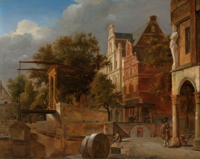 Il ponte levatoio da Jan van der Heyden