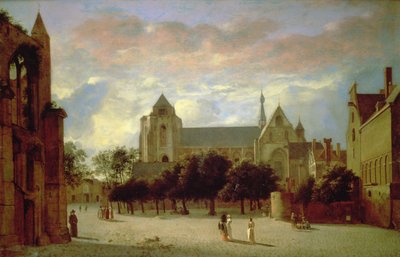 Veduta della Grote Kerk a Veere da sud da Jan van der Heyden