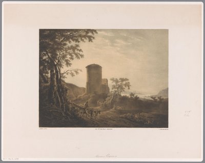 Paesaggio italiano con carro di buoi da Jan van der Kaa