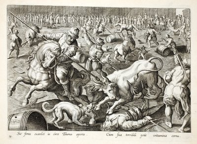 Una corrida di massa in un recinto, illustrazione da 