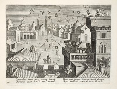 Catturare rondini usando dischi specchiati con fori, tavola 77, illustrazione da 
