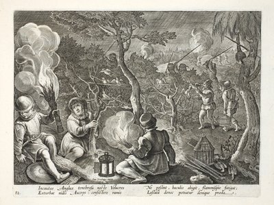 Cacciatori di uccelli di notte da Jan van der Straet