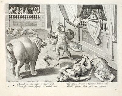 Annibale fa combattere i Romani sconfitti tra loro, illustrazione da 