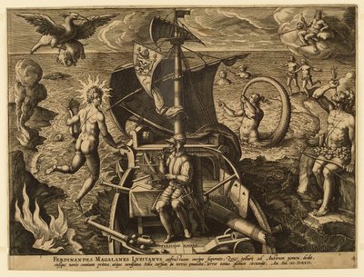 Ferdinandes Magalanes Lusitanus, tavola 4 da "Americae Retectio" da Jan van der Straet, called Stradanus
