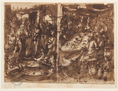 Recto: Matrimonio della Vergine da Jan van der Straet, called Stradanus