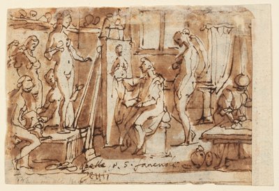 Recto: Zeusi dipinge Elena; Verso: Ecce Homo da Jan van der Straet, called Stradanus