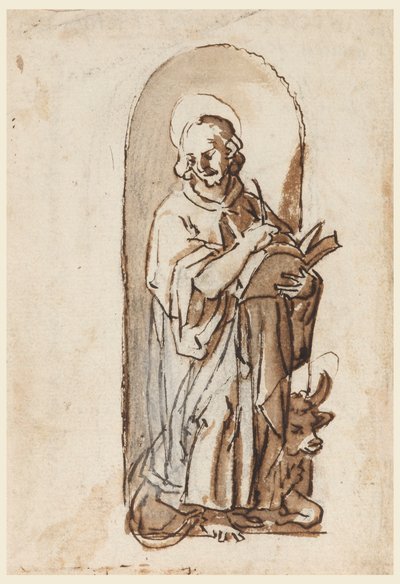 San Luca in una nicchia da Jan van der Straet, called Stradanus