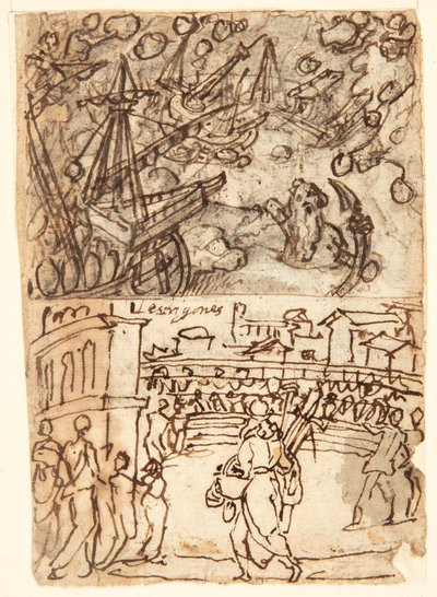 Pagina di taccuino con Ciclope da Jan van der Straet, called Stradanus