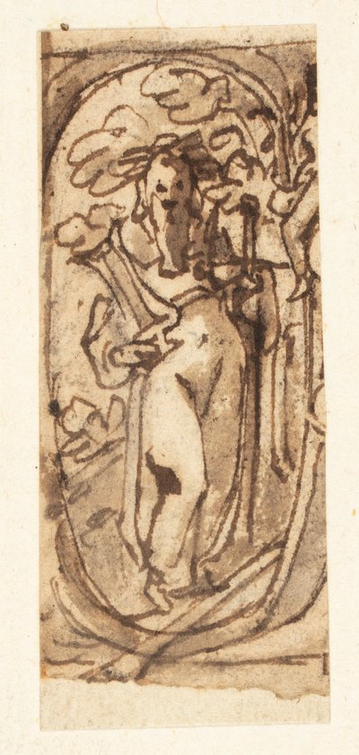 Pagina di taccuino con Omero da Jan van der Straet, called Stradanus