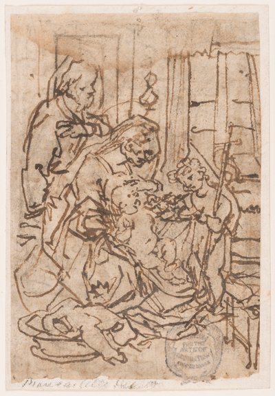 La Sacra Famiglia e San Giovanni Battista da Jan van der Straet, called Stradanus