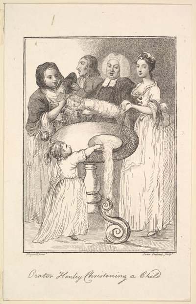 Oratore Henley che battezza un bambino, 1794 da Jane Ireland