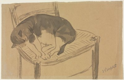 Gatto che dorme (recto) Torso di una donna nuda (verso), primo terzo del 1900 da Jane Poupelet
