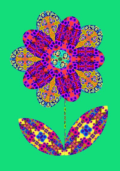 Ritaglio di fiore su verde, 2020 da Jane Tattersfield