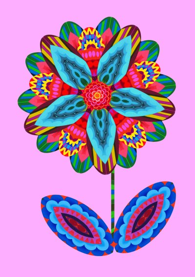 Fiore ritagliato su rosa, 2020 da Jane Tattersfield