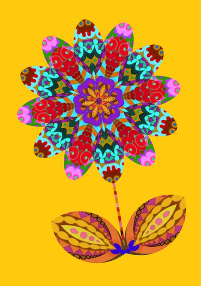 Ritaglio di Fiore su Giallo, 2020 da Jane Tattersfield