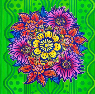 Fiori su verde da Jane Tattersfield