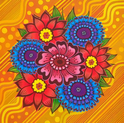 Fiori su giallo da Jane Tattersfield