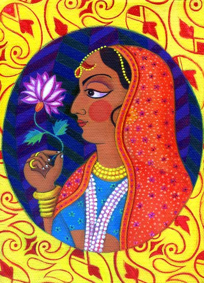 Maharani con fiore bianco e rosa, 2011 da Jane Tattersfield