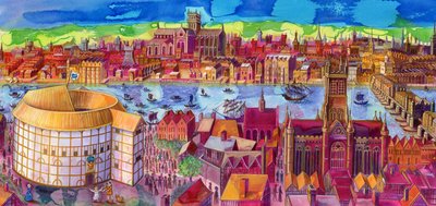 Il Globe Theatre di Shakespeare sulla Southbank da Jane Tattersfield