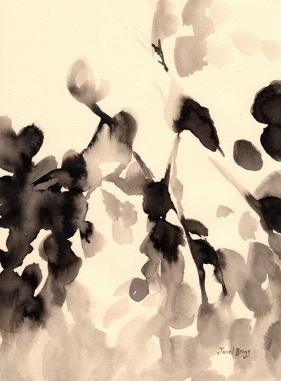 Foglie astratte in inchiostro II, c.2019 da Janel Bragg