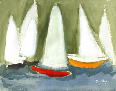 Barche a vela nel Puget Sound, c.2020 da Janel Bragg